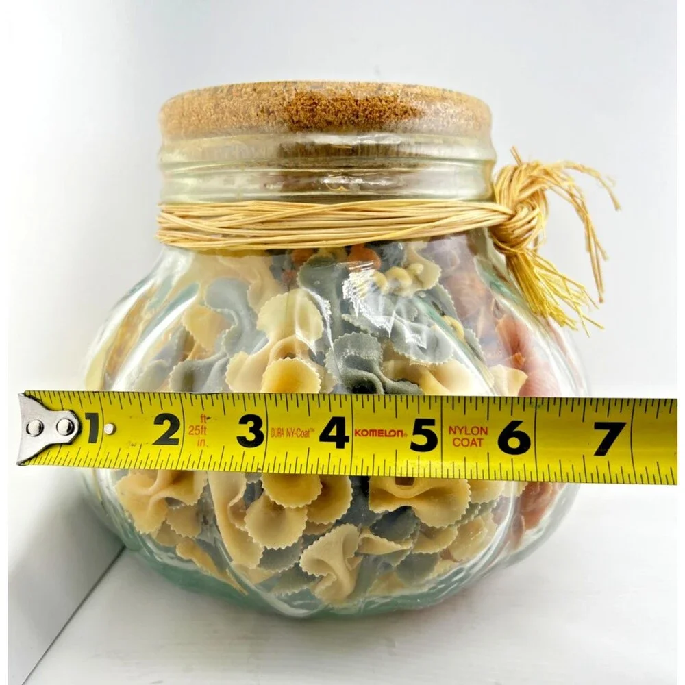 VTG NOS Pier 1 Apothecary Jar w/Pasta 7.5